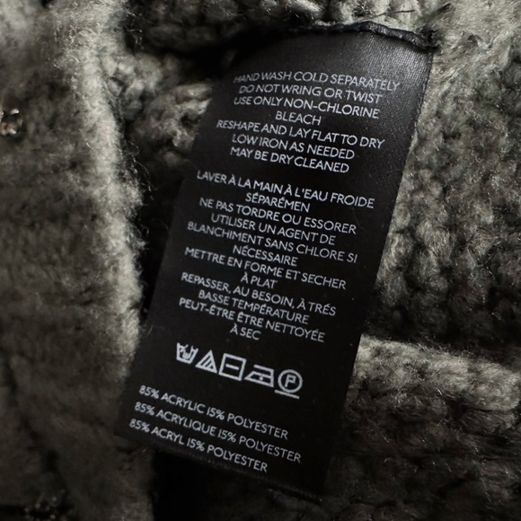 NWT Anthropologie Pilcro Embellished Floral Collared Cardigan Sweater Grey - Picture 6 of 7